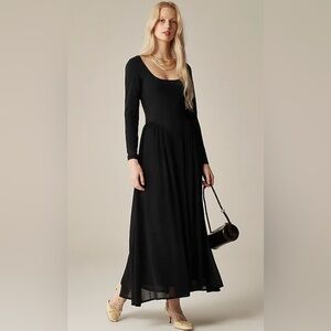 J. Crew Black Midi Dress